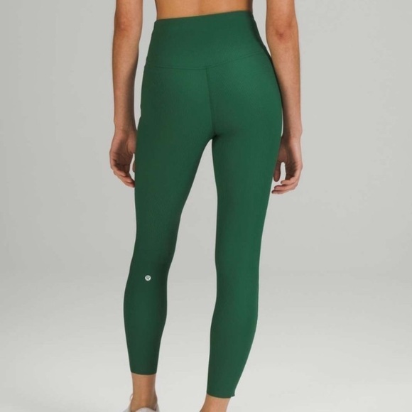 Lululemon Base Pace‎ High-Rise Ribbed Tight 25" Everglade Green 2 - Picture 1 of 10